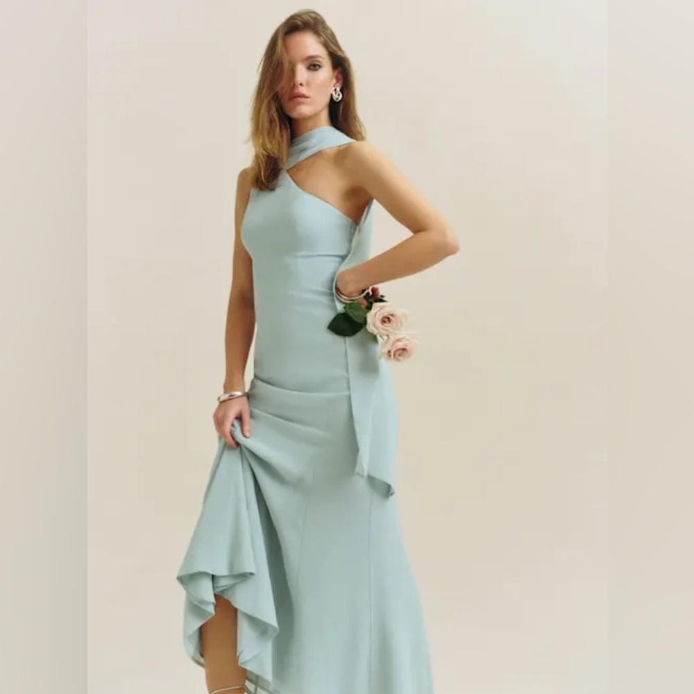 Reformation Rosalynn Dress in Aquamarine - Picture 2 of 4
